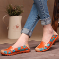HOT 4 Colors 2017 Summer Flowers Breathable Leather Shoes Women Soft Bottom Non slip Single Shoes