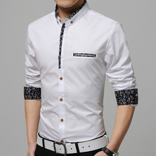 2015 New Arrival Spring Summer Men Casual Shirts Turn-down Collar Solid Shirts For Men Breathable Cotton Plus Size M-5XL