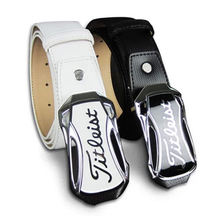 Free Shipping Brand design Golf Leather Logo Buckle Belt Men's