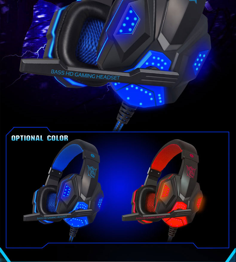 2015 Brand New PLEXTONE PC780 Over-ear Game Gaming Headset Earphone Headband Headphone with Mic Stereo Bass LED Light for PC Gamers 002