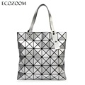 Ladies Folded Geometric Plaid Bag Women Fashion Casual Tote Top handle Bag Shoulder Bags Bao Bao