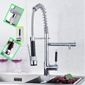 Wholesale And Retail Promotion Kitchen Faucet Deck Mount Single Handle Hole Dual Spouts Chrome Finish