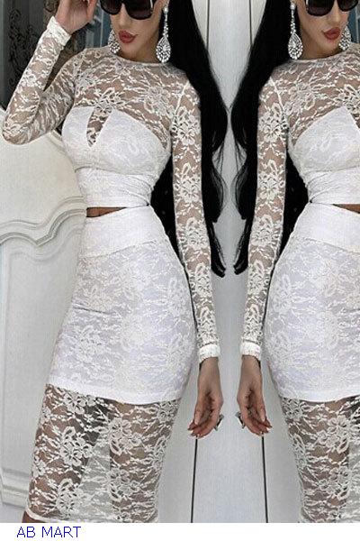crop top and skirt women clothing set sexy white b...