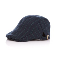 New Fashion Buckle Hat Kid Unisex Boy Girl Hat Simple Stripe Design Beret Cap Driving Flat Newsboy Casual Classic Children Beret