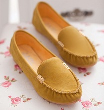 New 2014 Fashion Women s ballet Flats Suede Leather Casual Women Flat Shoes Ladies Loafers Round