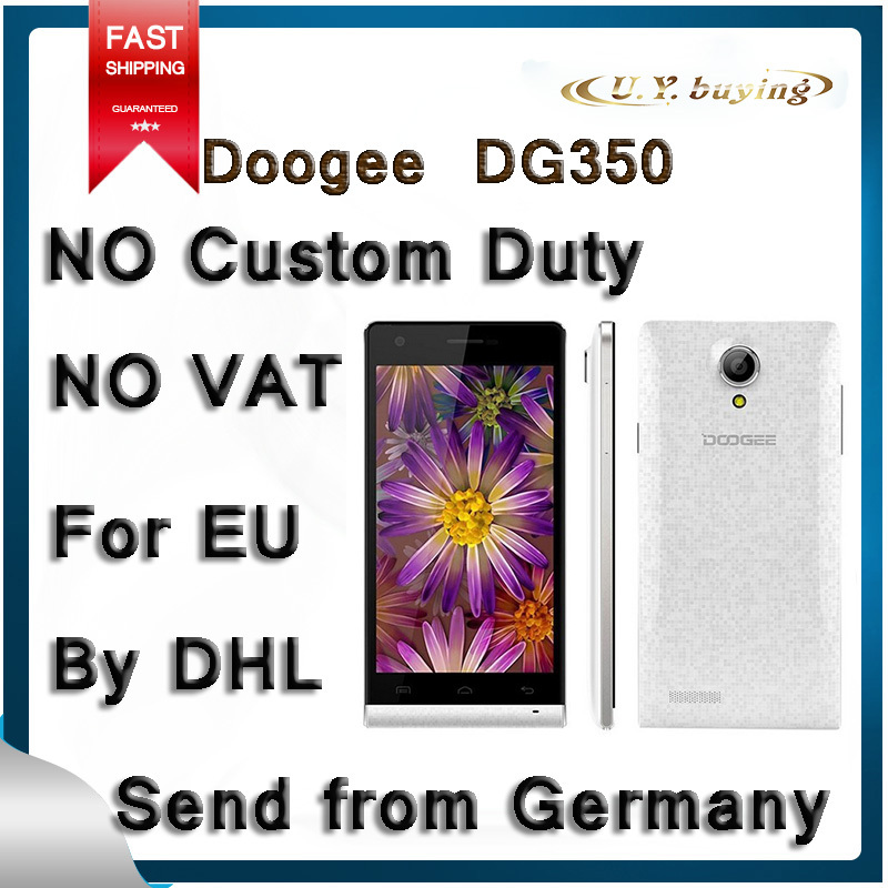 Original DOOGEE PIXELS DG350 NO TAX WCDMA 3G MTK6582 Quad Core Cell Phones Android Smartphone 4
