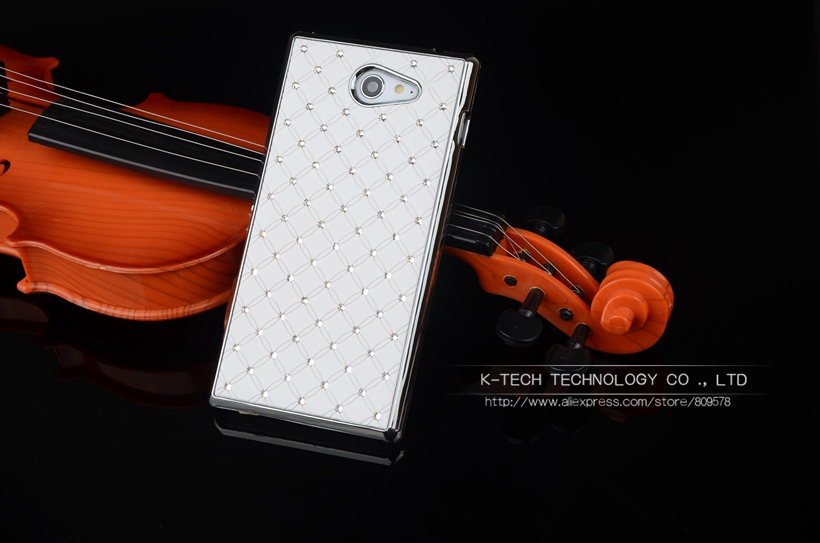 Shining Rhinestone Diamond Rubberized Matte Cover With Silver Chromed Skin Case For SONY XPERIA M2 Aqua S50h Mobile Phone Bags Shining Rhinestone Diamond Rubberized Matte Cover With Silver Chromed Skin Case For SONY XPERIA M2 Aqua S50h Mobile Phone Bags