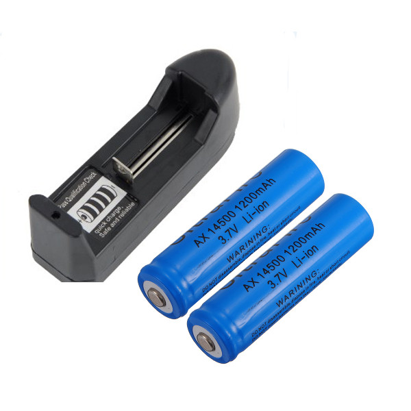 High quality 1 piece 3 7v 71x34mm Recharge Battery Charger With 2pcs 14500 3 7V 1200mAh