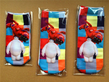 1Pairs lot 2015 Children Girls Kids Socks Summer Cotton Big Hero 6 Baymax Boys Socks Cartoon