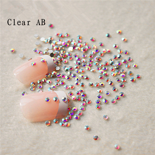 Image of Lowest Price 1440pcs/pack SS3 (1.3-1.4mm) Crystal AB/Clear AB Rhinestones For Nail Art Glue On Non Hotfix Glitter Rhinestones