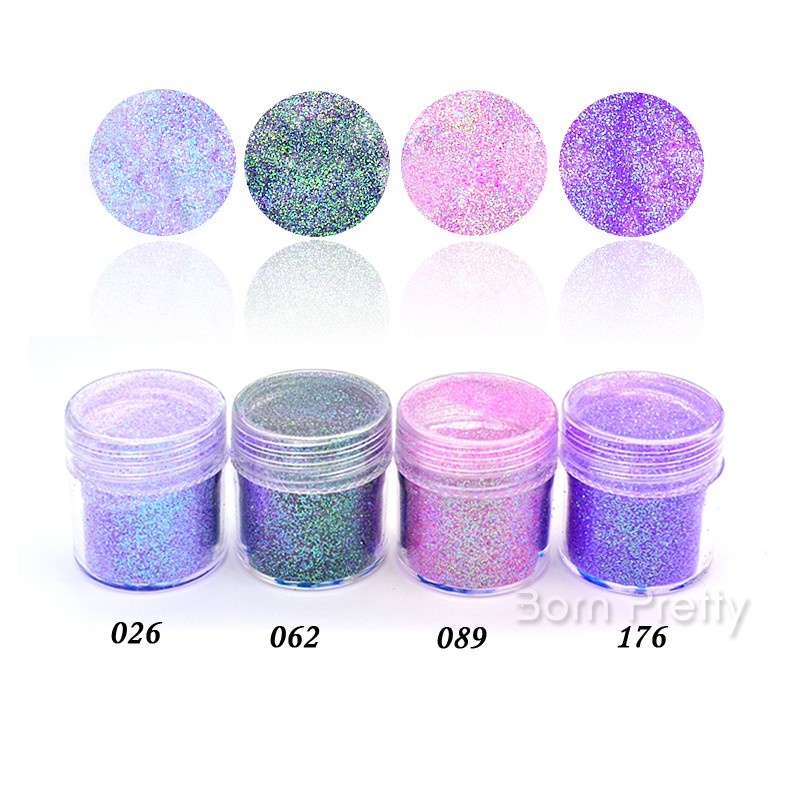 Image of 1Box 10ml Purple Pink Glitter Powder Sheets Tips Nail Art Decoration