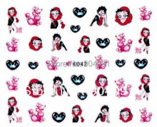 55Sheet LOT 3D Betty Cartoon NAIL sticker design sticker decal Cartoon For Fingernail nail accessories