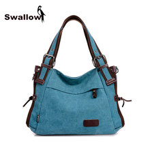 2016 Fashion Canvas Bag Women Handbag Shoulder Bags Messenger Bags Casual Blue Hobos Bolsa Feminina High Quality Large Capacity