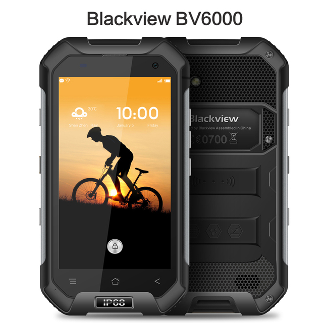 Оригинал BLACKVIEW BV6000 4G LTE Водонепроницаемый MTK6755 4.7 "HD Окта Ядро Android 6.0 Мобильный Телефон 3 ГБ RAM 32 ГБ ROM 13.0MP сотовый телефон