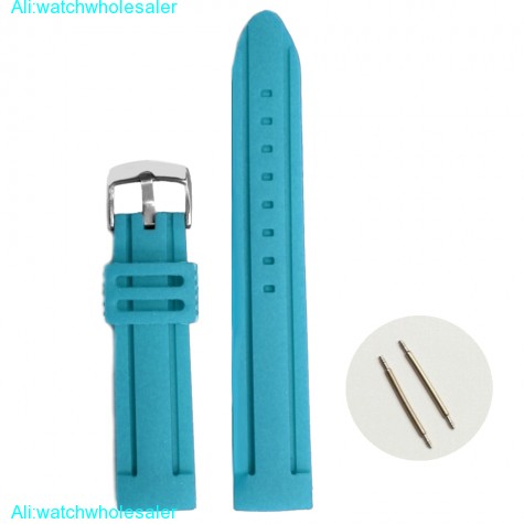 20mm Deep Sky Blue Silicone Jelly Rubber Unisex Watch Band Straps WB1072K20JB