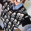 Harajuku Winter Oversized Warm Christmas Sweater with deer Skulls Pull femme Women Pullovers Korean Sweaters Camisola