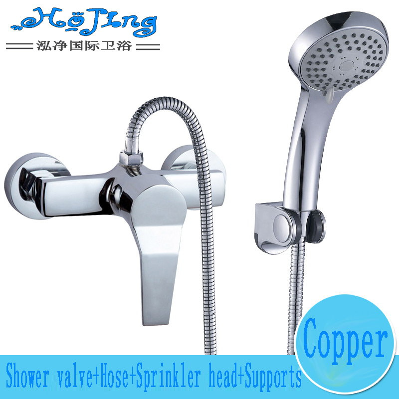 2015 New Arrival Chrome Lanos Shower Mixer Shower Faucet Hot And Cold Bath Full Copper Mixing Valve Concealed Solar Water Heater
