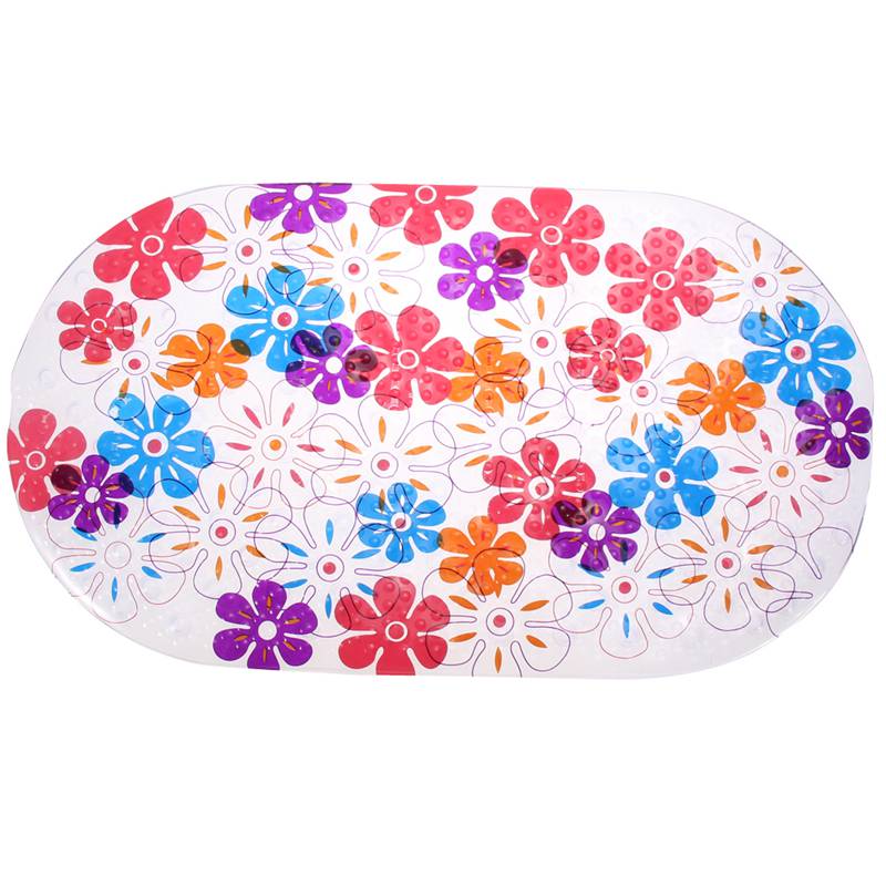 1pcs Colorful Chrysanthemum Dots PVC Non Slip Bath Mat Bathtub Mat Shower Mat Bathroom Toilet Rugs