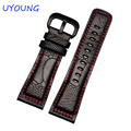 High Quality Ostrich Skin Leather Watchband 28mm Mens Fashion Black Brown Watch accessories Strap Bracelet
