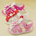 Hot Summer 2016 New female baby infant shoes PU cute toddler sandals flowers Girls baby toddler
