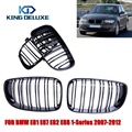 2PCS Glossy Black Double Slat M Look Front Grill Grilles For BMW 1 Series High Quality
