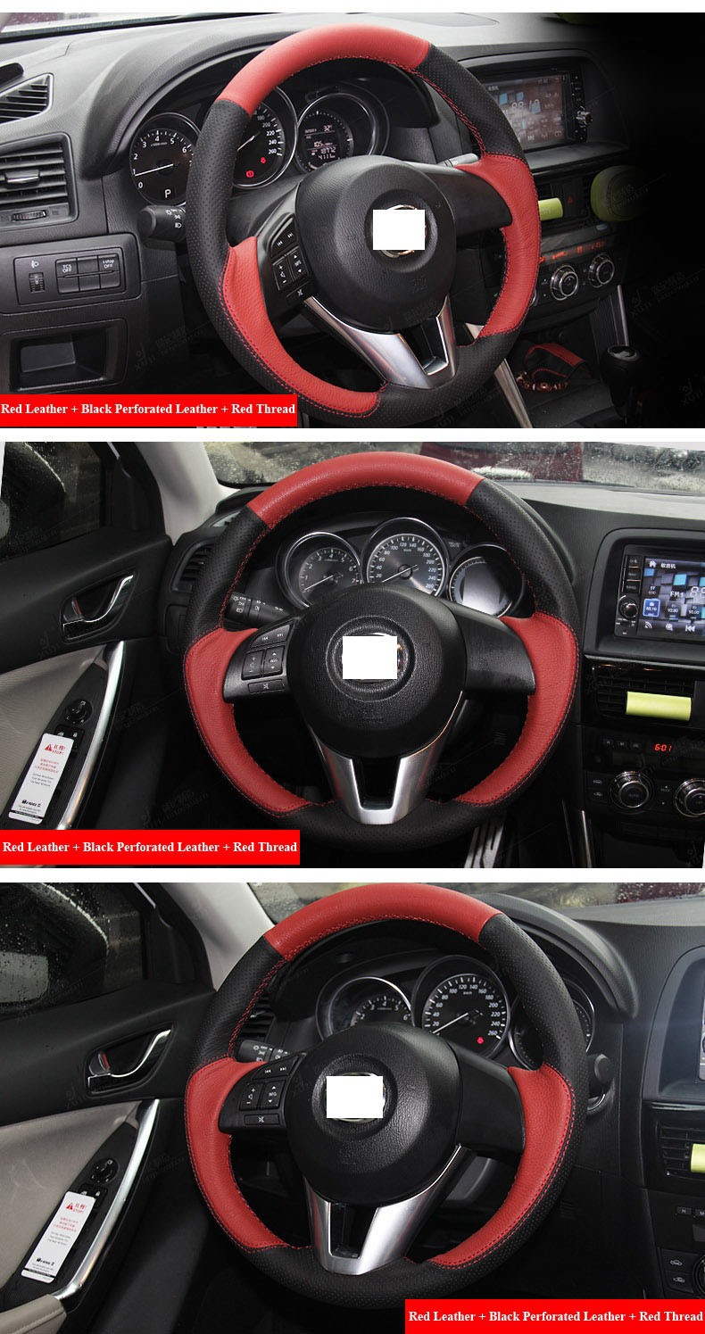 for Mazda CX-5 CX5 Mazda Atenza 2014 Mazda 3 Leather Steering Wheel cover 1