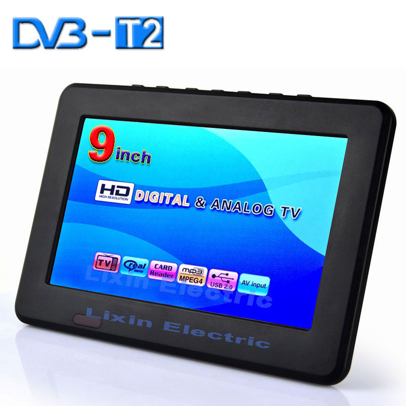 2015 New 9 inch DVB T2/DVB T digital and analog mini led HD portable TV