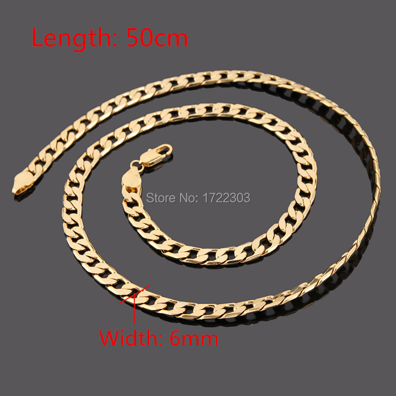 Hot Fashion Gold Plated Necklaces Jewelry 24k gold necklace top quality necklace Cool Men s jewlery