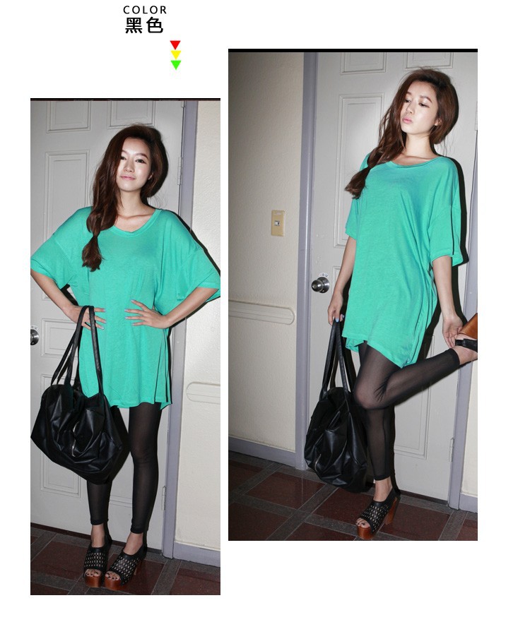 Manocean korean style Candy colors cotton thin middle waist soft solid translucent nine cents women leggings 102811 (20)