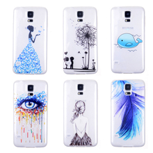 Hot Sale Ultra Thin Phone Cases for Samsung S5 i9600 Soft TPU Clear Transparent Phone Skin Cover Various Popular Painted Pattern