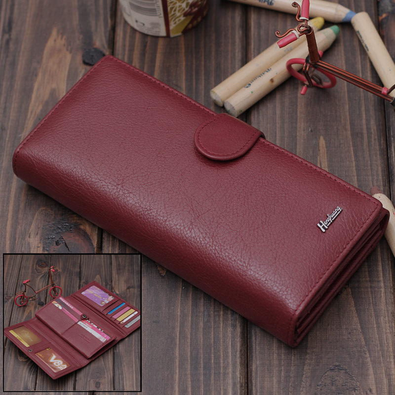 Image of 2015 women's wallets female long design genuine leather wallet cowhide womens wallet female free shipping