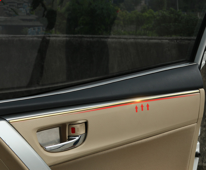 Toyota 2014 2015 Corolla Levin window interior Light bar door light bar stainless steel trim 4pcs