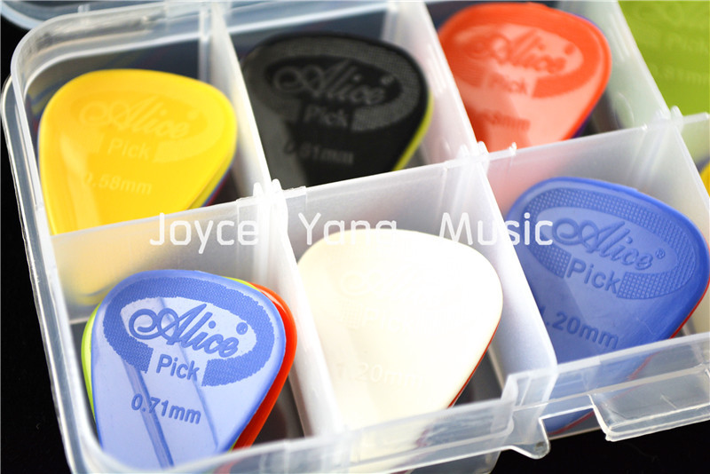 Image of 30pcs Alice Projecting Nylon Acoustic Electric Guitar Picks Plectrums+1 Plastic Picks Box Case Free Shipping