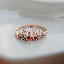 Blue Kiss R280 The 2014 New Wholesale Fashion Colorful Rhinestone Crown Rings For Women