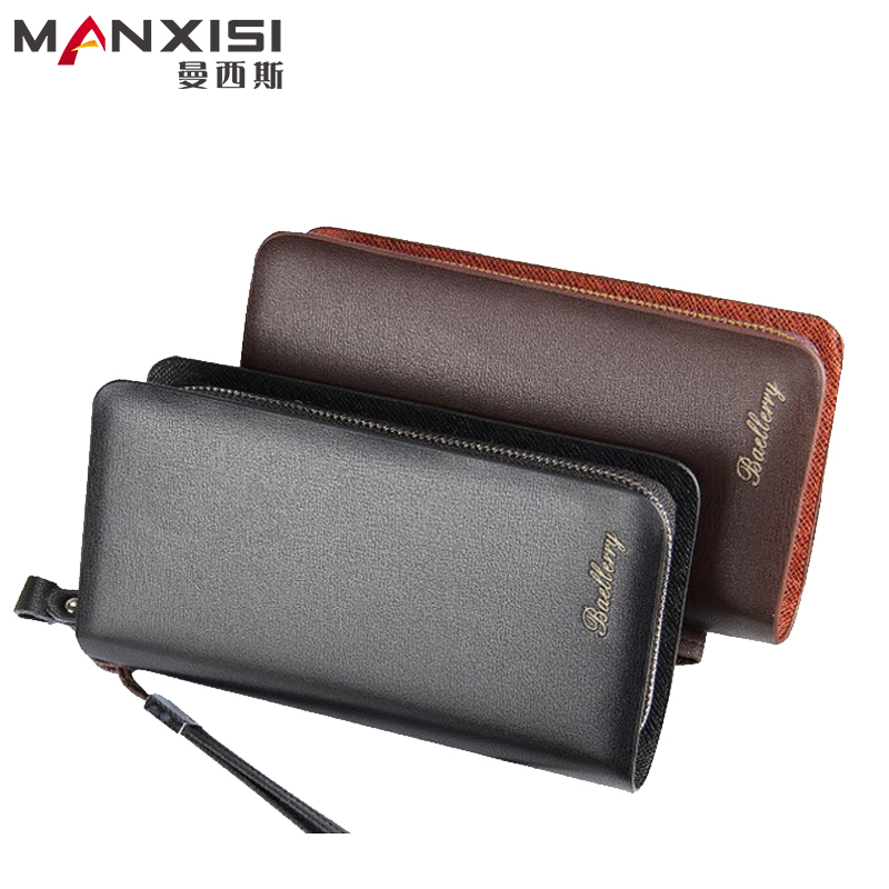 Image of Baellerry Brand Mens Wallet Leather Genuine Double Zipper Designs Man Wallet With Card Holder Long Purse Hot Sale Baelerry