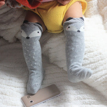 Fancy Designer grey kawaii cartoon fox Brand leg warmers baby Boys girls legging socks protectors for