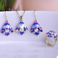 Enamel Esmaltes Wedding Pearl Jewelry Sets Flowers Necklaces Pendants Earrings Rings For Women Colares Bijouterie Gothic