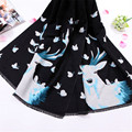 Fashion Christmas elk solid color cashmere scarf women luxury Brand ultra long cape dual female autumn
