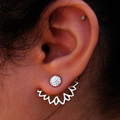 Trendy Jewelry Gold Color Hollow Out Leaf Stud Earrings Ear Cuff Clip For Women Jacket Piercing