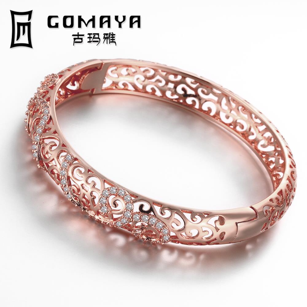 Hot Sale Rose Gold Plated Bracelets Bangles for Women Fashion Cuff Bangle Best Gift For Women ...