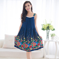 Women Cotton Nightgown Floral Sleep Dress Sleeveless Sleep Shirt Plus Size Night Shirt Sexy Nightwear Casual