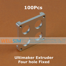 100Pcs Extruder four hole Fixed for Ultimaker Extrusion Aluminium Block Bracket High Quality For 3D Printer Accessories