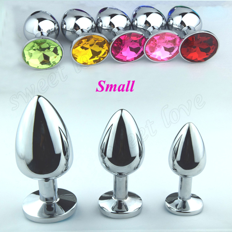 Metal Mini Anal Sex Toys For Women & Men, Stainless Steel Anal Butt Plugs + Crystal Jewelry, Booty B