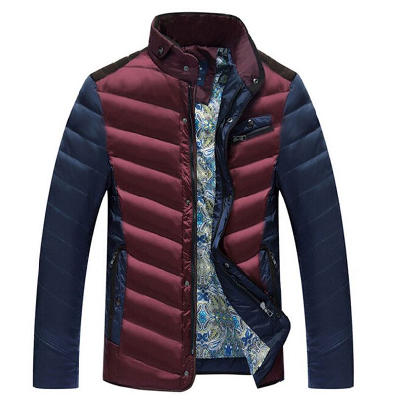 Duck Down Jacket Men 2015 New Brand Fashion Patchwork Sports Parkas Outwear Thick Warm Windproof Outdoors