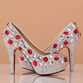 Gorgeous Fashion Shoes for wedding ceremony luxury Crystal Rhinestone Wedding Bridal Shoes lady party dress shoes