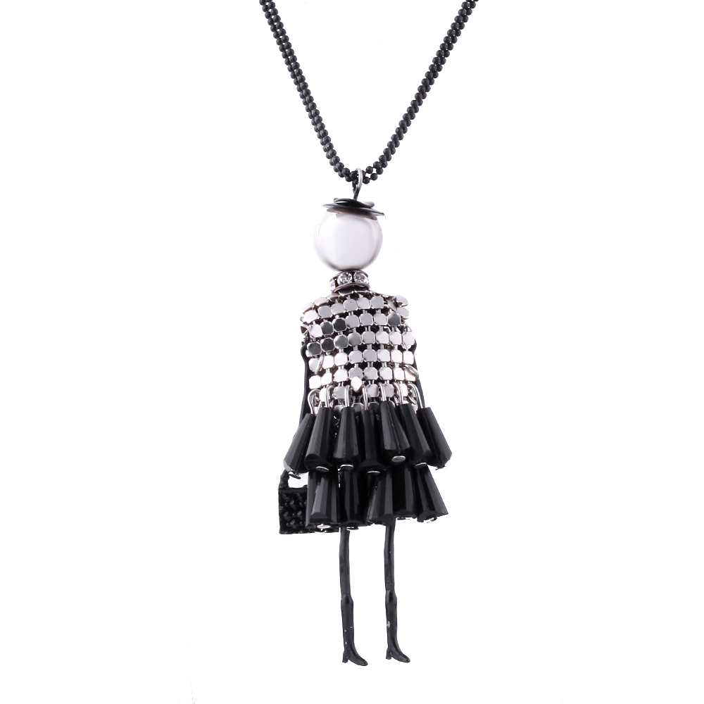 Image of Fashion doll Pendant Necklace Lovely Dress Doll Necklaces & Pendants Maxi collares Women collier Long Necklace colar Dropship