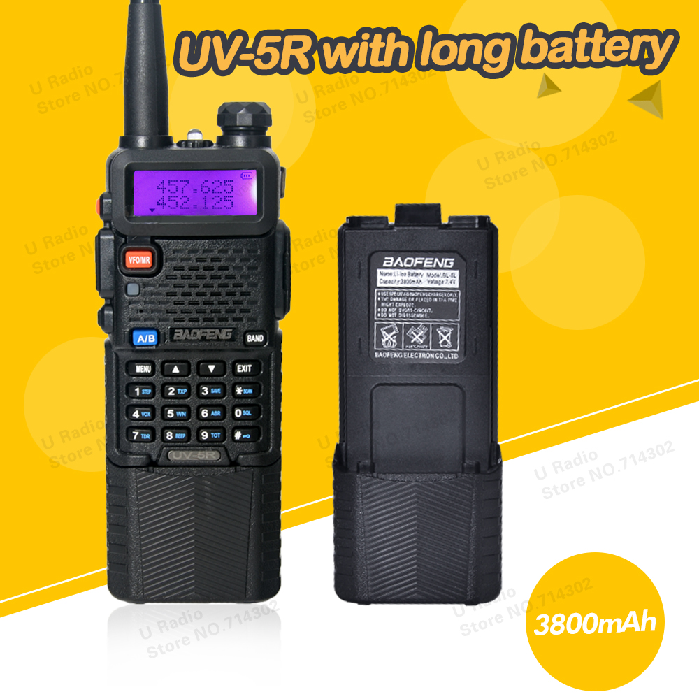 Baofeng Uv 5r 136 174   400 520 Mhz Dual Band With 3800 Mah Li Ion 