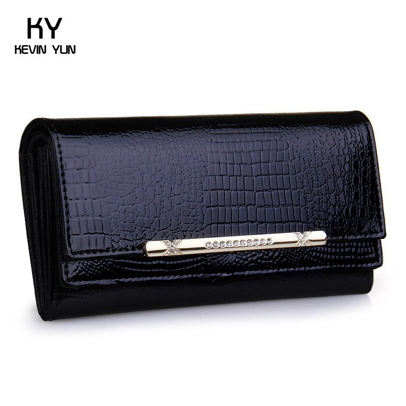 Image of 2016 luxury crocodile women wallets genuine leather high quality designer brand wallet lady fashion clutch casual womens purses