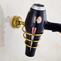 Free Shipping Wholesale and Retail Golden Good quality Hair Dryer Holder Home Hotel Sold Brass Hairdryer