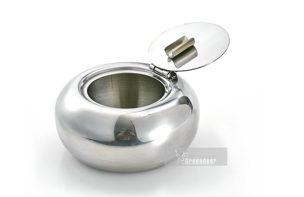 Stainless Steel Drum Shape with Lid Ashtray with Cover Ashtray Car Ashtray Cigarette Cigar Smoking Smoke Ash Tray Windproof-J13342-P1